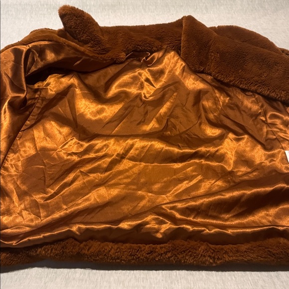 Calvin Klein Warm Brown Faux Fur Jacket - Picture 9 of 10